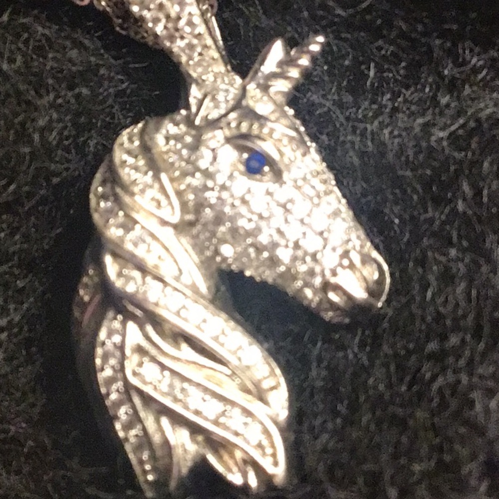New unicorn sterling silver necklace 16”